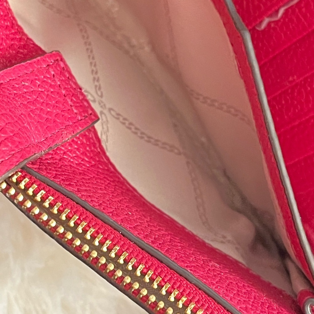 Michael Kors Burgundy Adele Leather wristlet Wallet - Picture 9 of 12